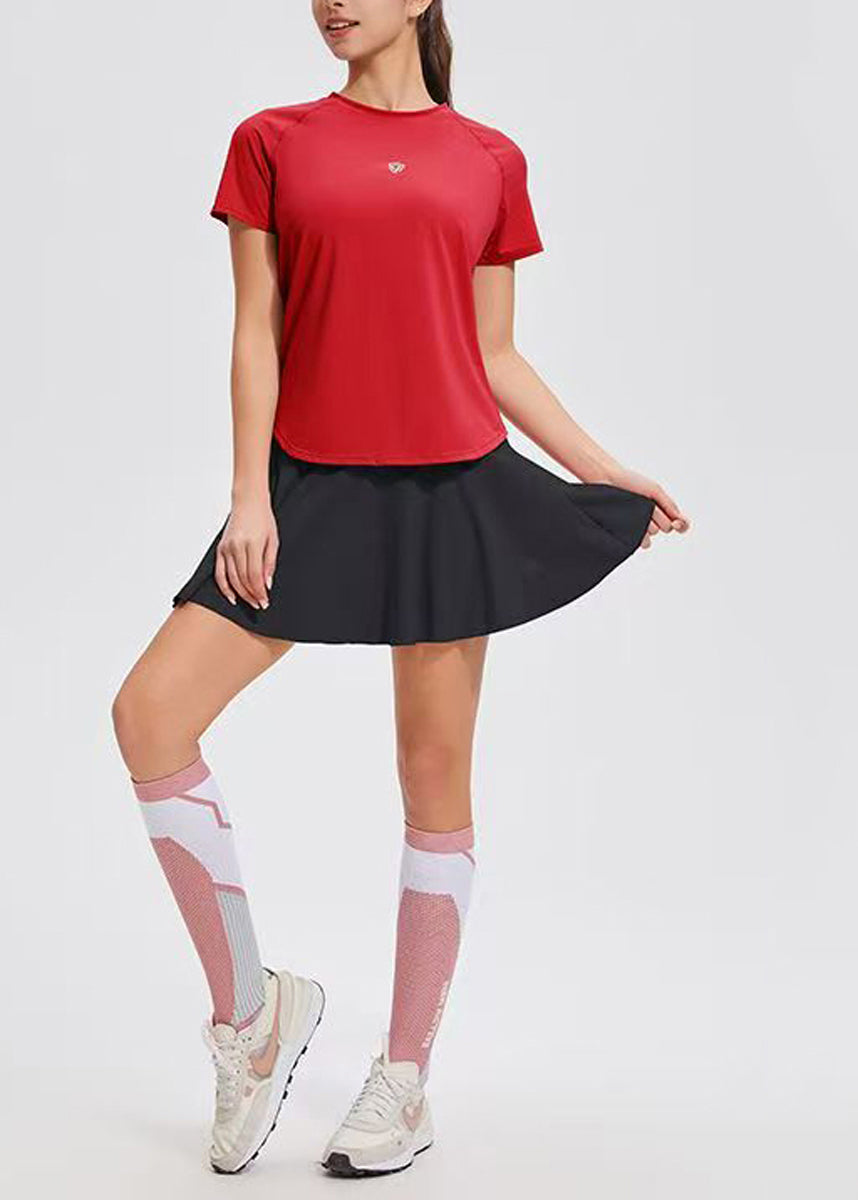 Casual Lemon Yellow Breathable Built-In Shorts Short Sleeve Tennis Sportswear Two Piece Set