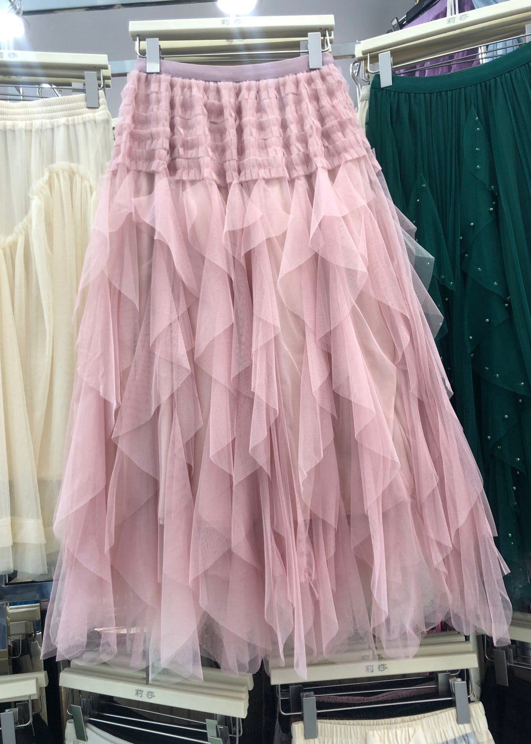 Casual Purple Asymmetrical Patchwork Elastic Waist Tulle A Line Skirt Summer