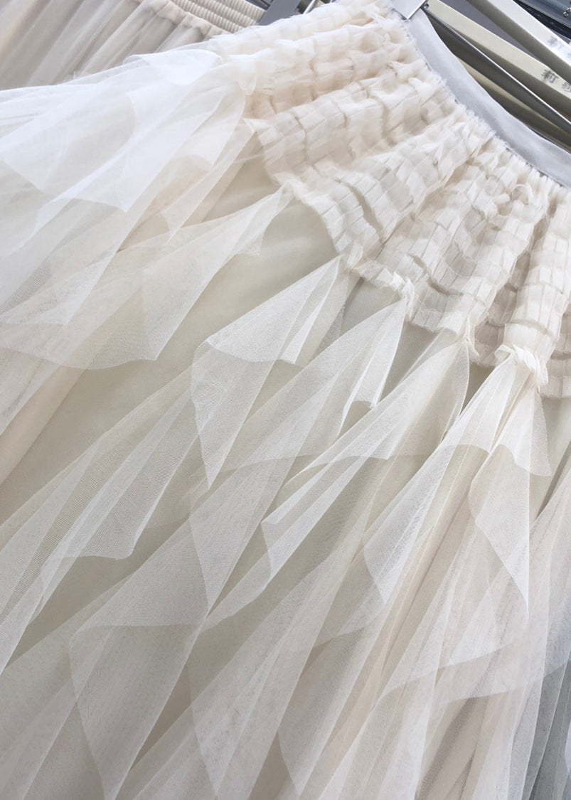 Casual Purple Asymmetrical Patchwork Elastic Waist Tulle A Line Skirt Summer