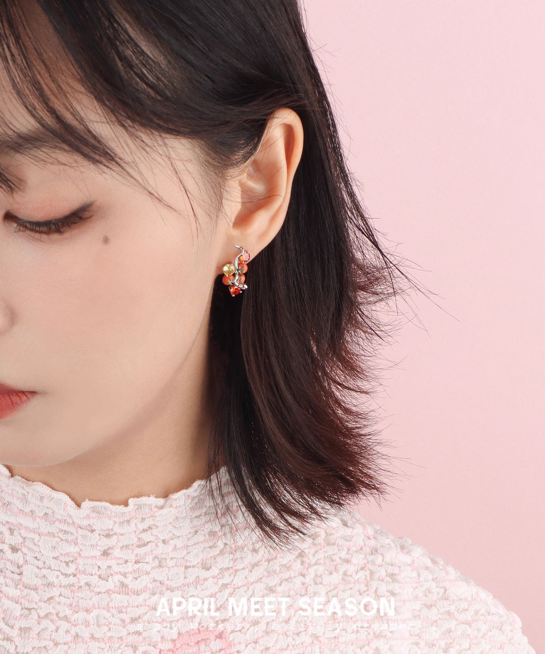 Casual Red Copper Overgild Zircon Dripping Glaze Tomato Stud Earrings