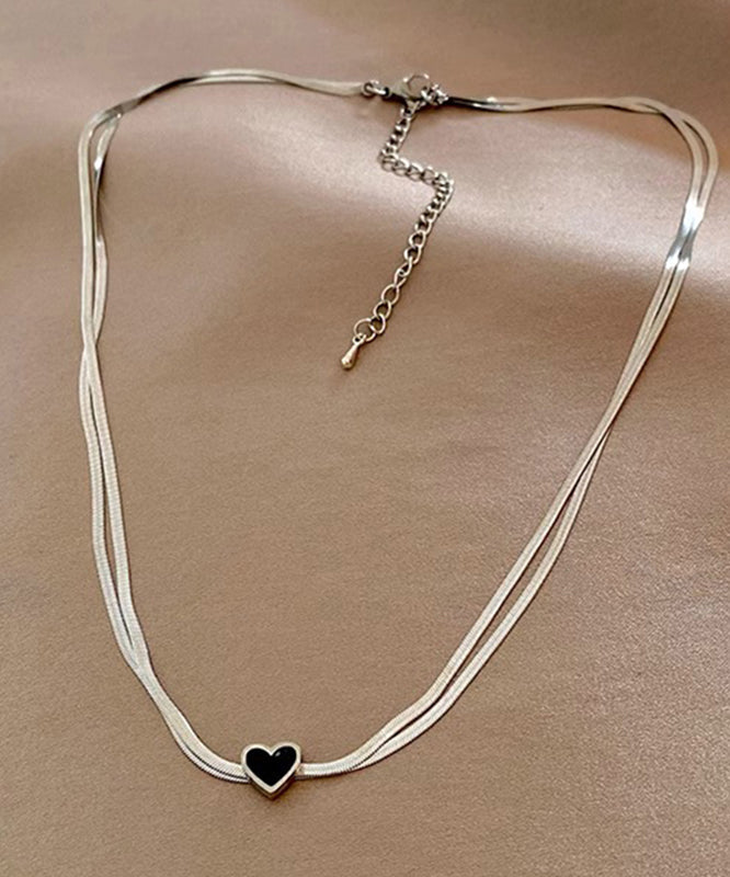 Casual Silk Sterling Silver Double-Layer Pendant Necklace