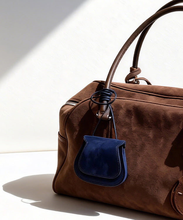 Casual Solid Durable Suede Coffee Tote Handbag