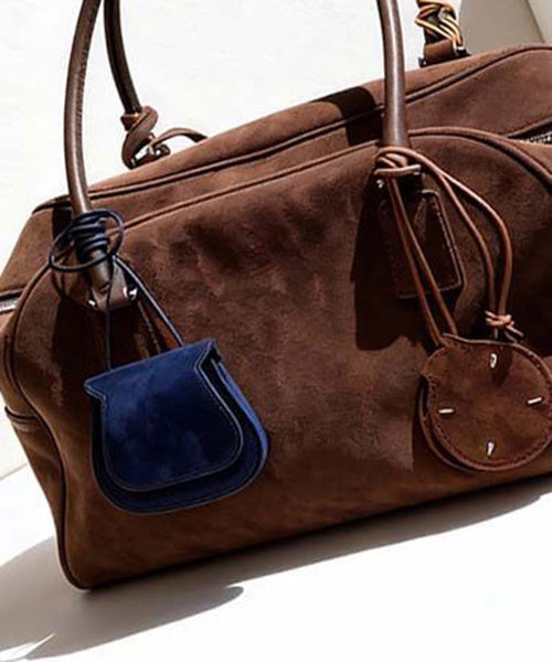 Casual Solid Durable Suede Coffee Tote Handbag