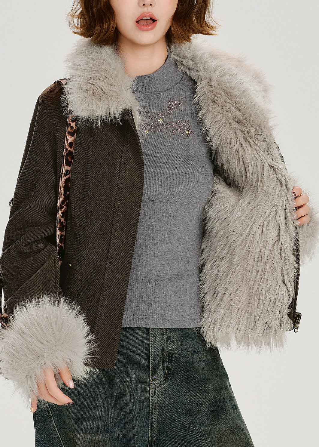 Casual Stand Collar Thick Patchwork Warm Fleece Coats Winter