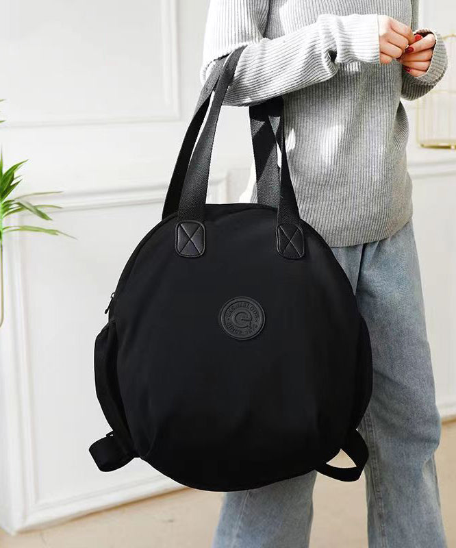 Casual Versatile Black Nylon Durable Tote Handbag