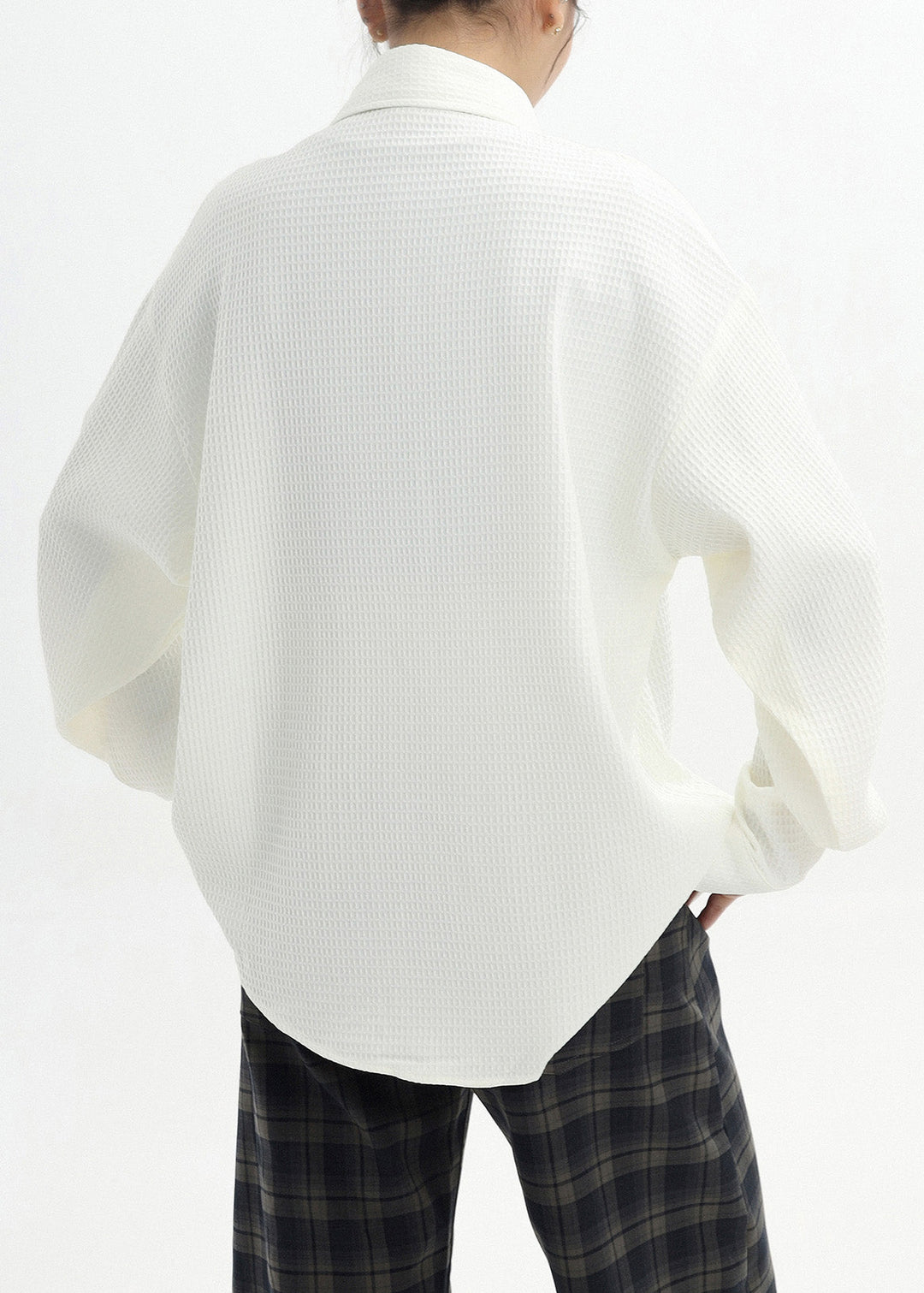 Casual White Cute Little Dog Embroidered Cotton Shirt Spring