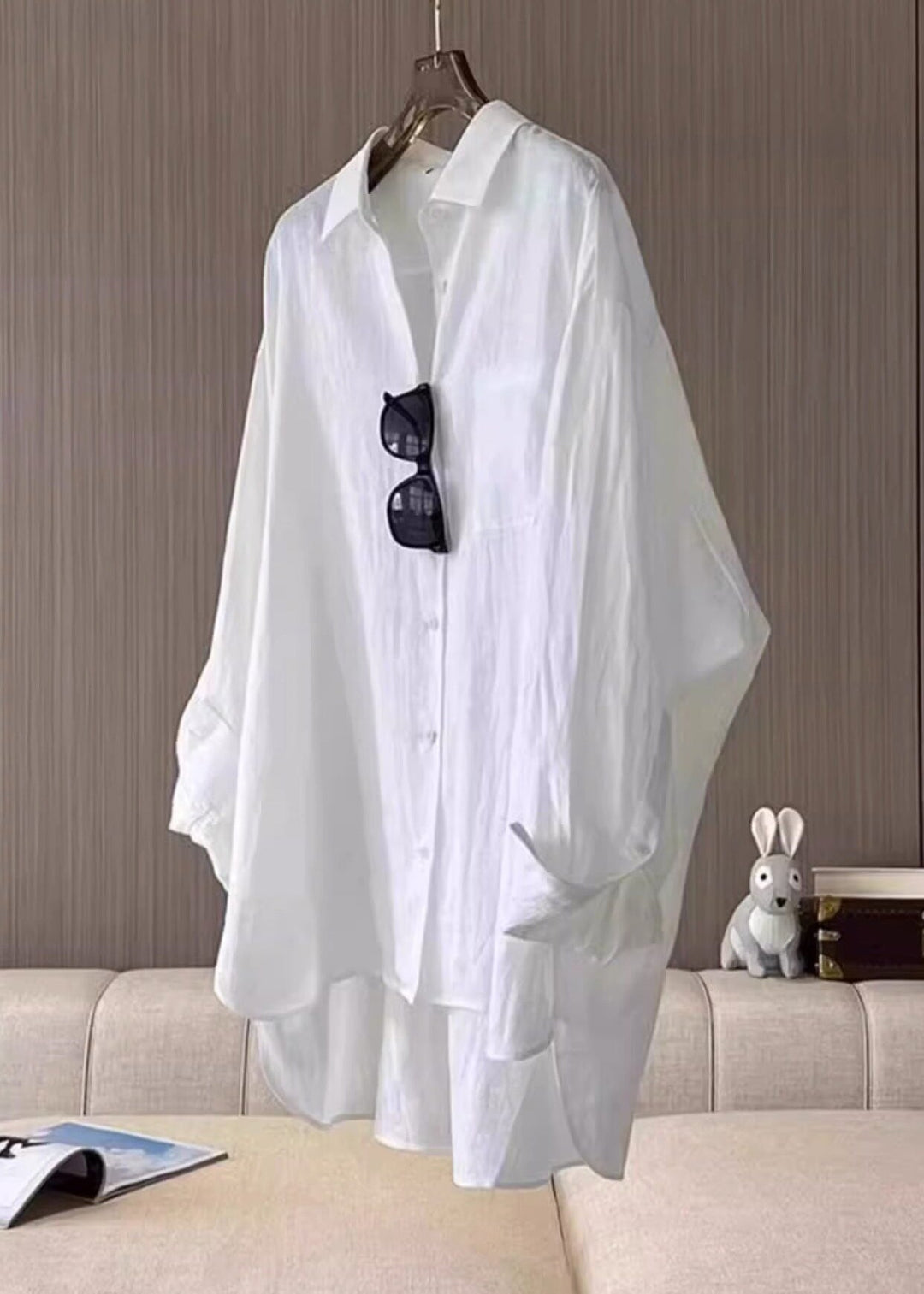 Casual White Oversized Cotton Shirts Spring