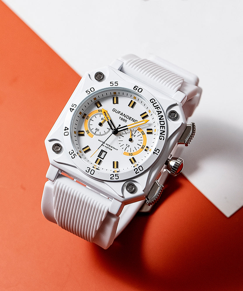 Casual White Silicone Rubber Alloy Quartz Movement Watch