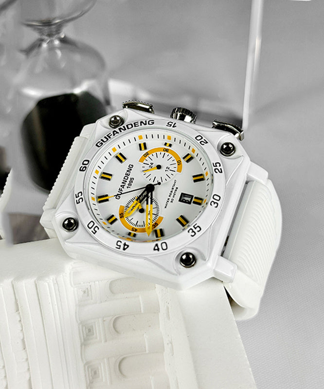 Casual White Silicone Rubber Alloy Quartz Movement Watch