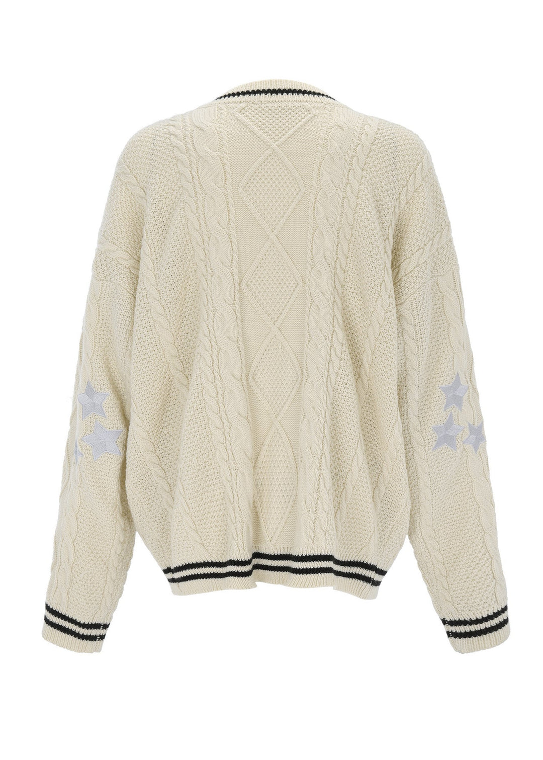 Casual White V Neck Embroidered Knit Cardigan Fall