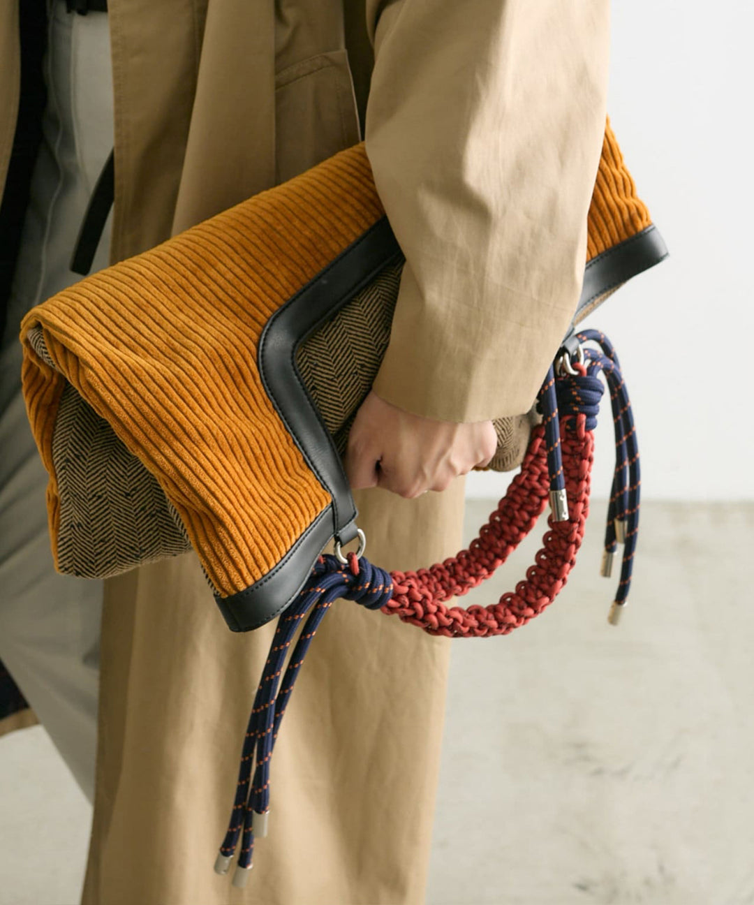 Casual Yellow Large Capacity Corduroy Shoulder Bag