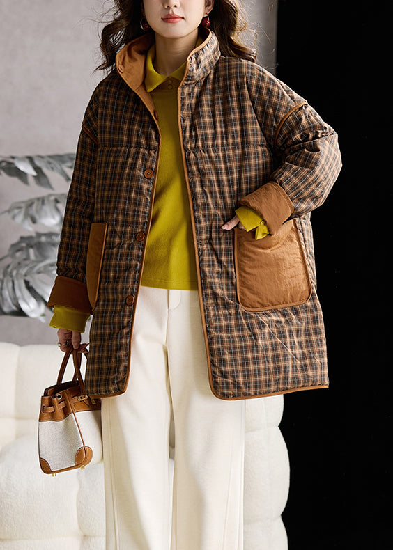 Casual Yellow Stand Collar Wear On Both Sides Fine Cotton Filled Coat Winter