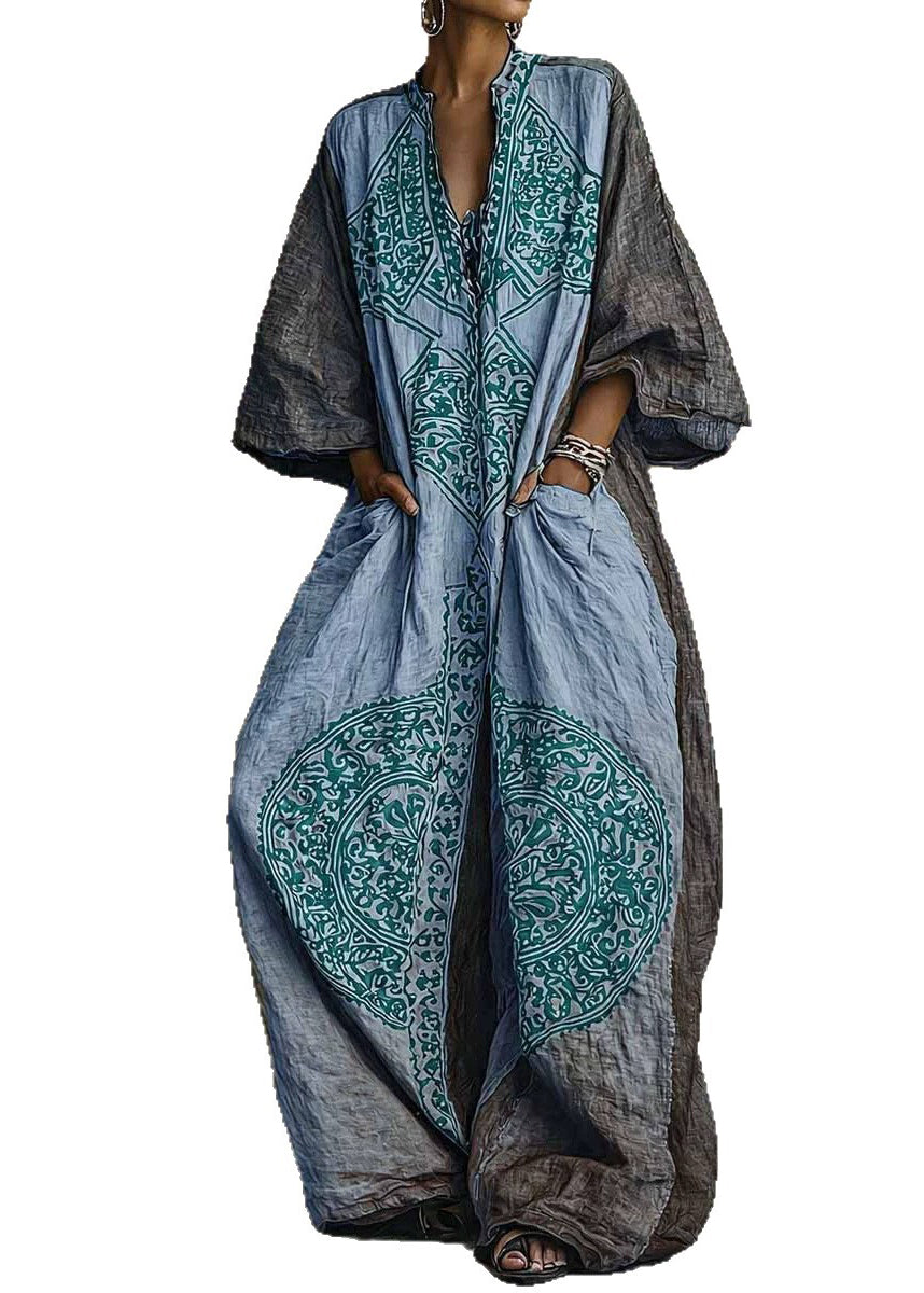 Casual Yellow V Neck Print Pockets Jumpsuits Summer