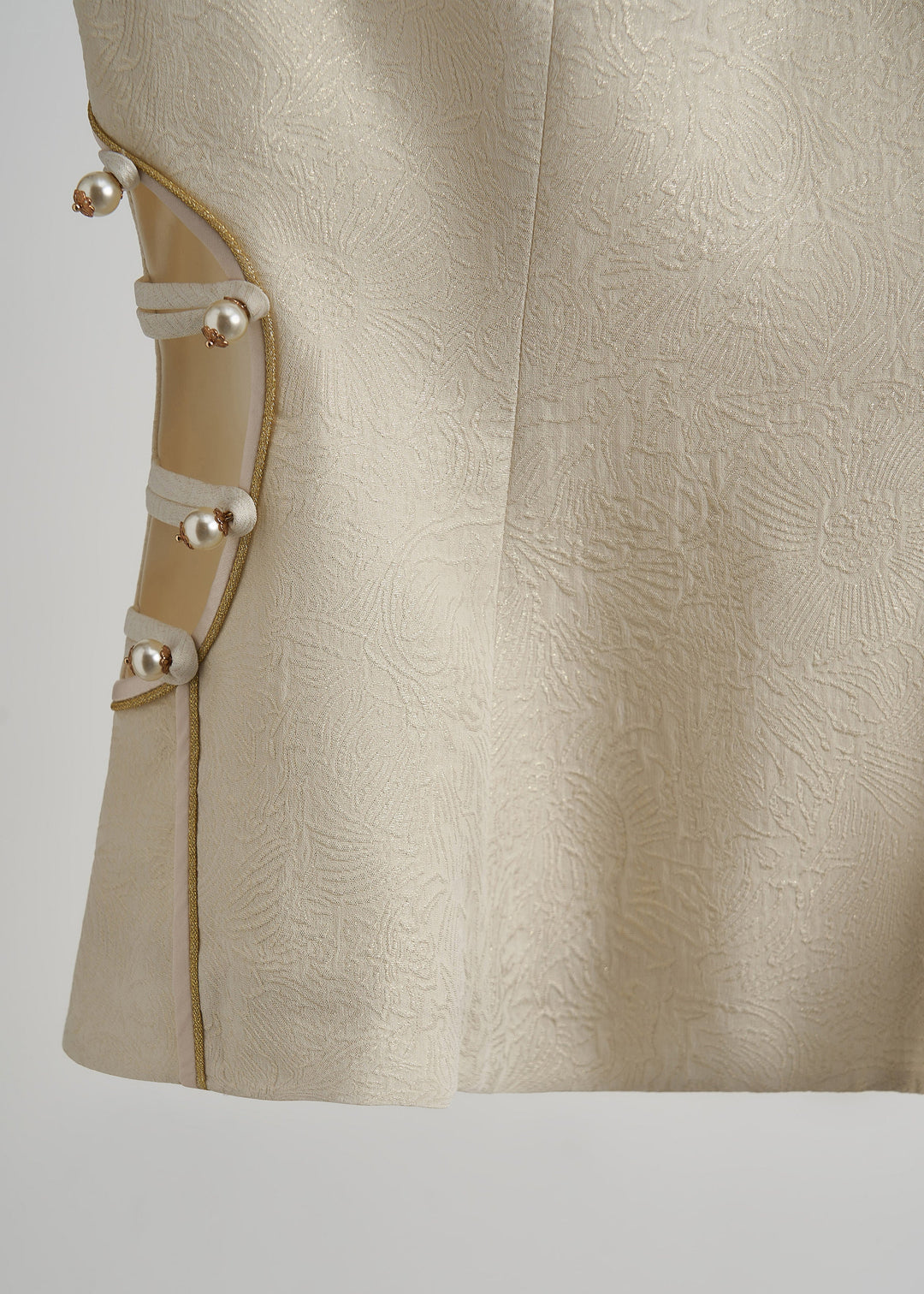 Chic Beige Chinese Button Hollow Out Oriental Vests Fall