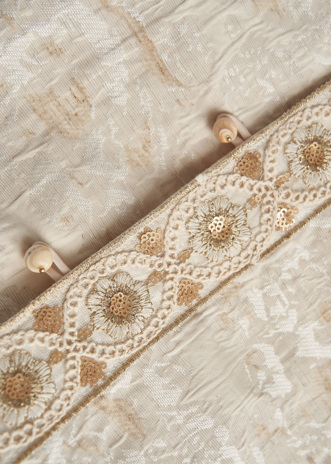 Chic Beige Oversized Jacquard Cotton Coats Fall