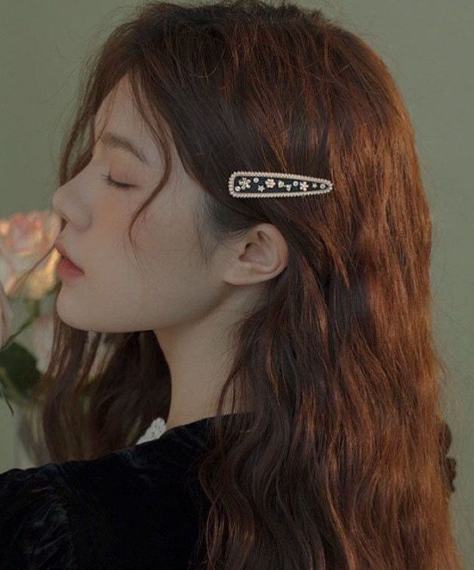 Chic Black Alloy Zircon Bow And Water Drop Two-Piece Set Hairpin
