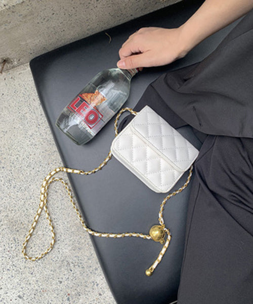 Chic Black Faux Leather Chain Linked Mini Bag