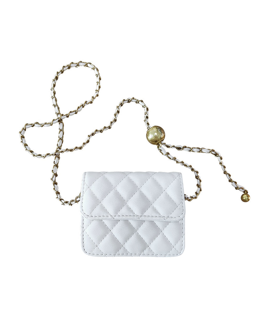 Chic Black Faux Leather Chain Linked Mini Bag