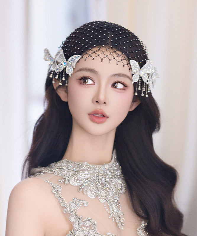 Chic Black Tulle Patchwork Butterfly HairPiece