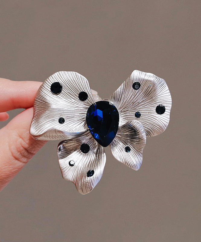 Chic Blue Alloy Crystal Butterfly Hairpin