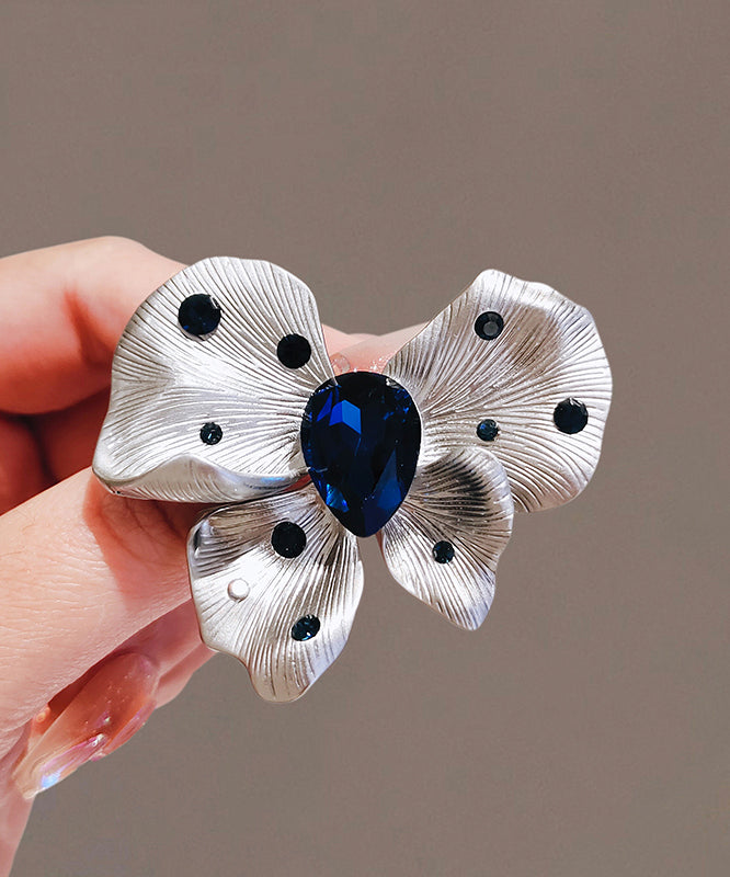 Chic Blue Alloy Crystal Butterfly Hairpin