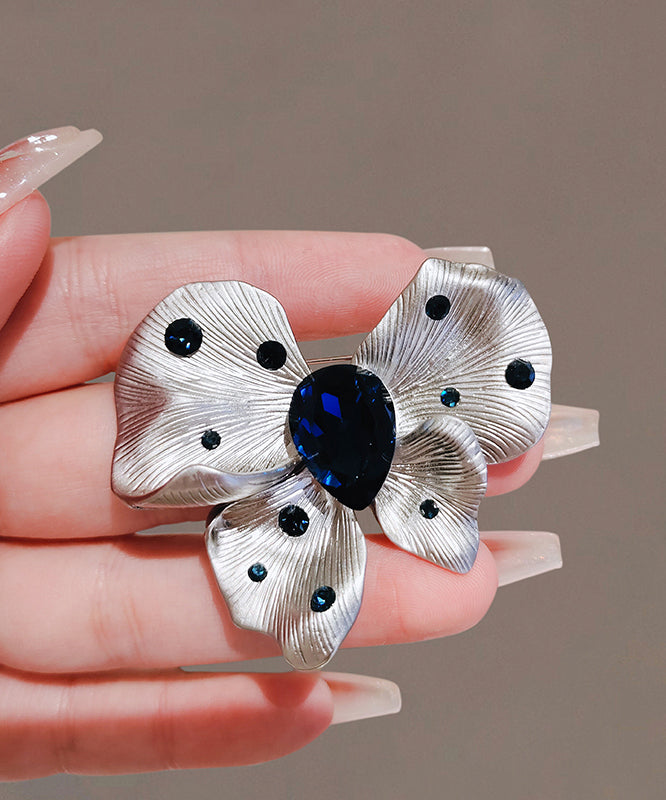 Chic Blue Alloy Crystal Butterfly Hairpin