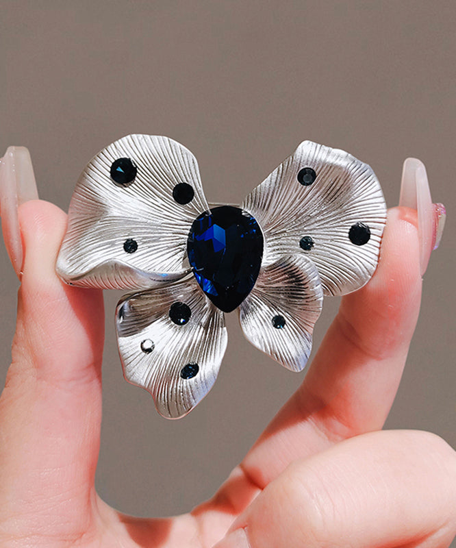 Chic Blue Alloy Crystal Butterfly Hairpin