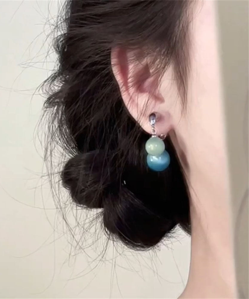 Chic Blue Copper Resin Drop Earrings