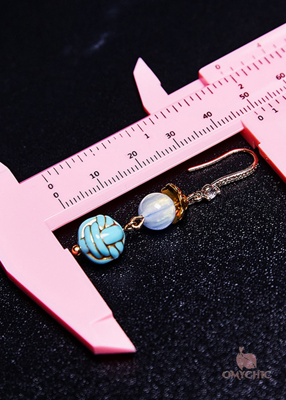 Chic Blue Sphericity Metal National Style Drop Earrings
