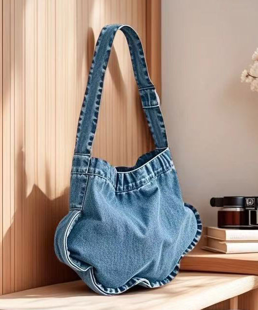 Chic Blue Star Shaped Denim Shoulder Bags
