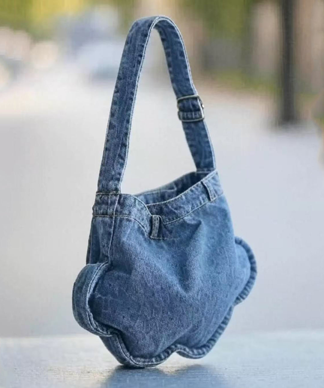 Chic Blue Star Shaped Denim Shoulder Bags