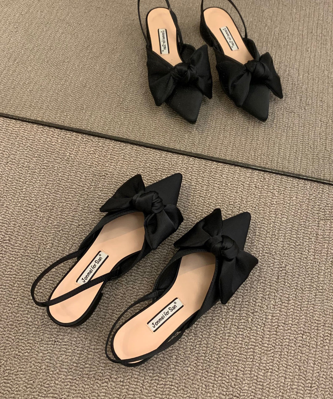 Chic Bow Splicing Big Plaid Chunky Sandals Cotton Fabric