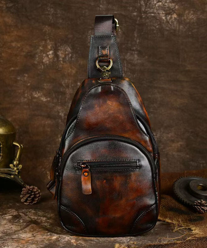 Chic Brown Versatile Durable Calf Leather Men Backpack Bag