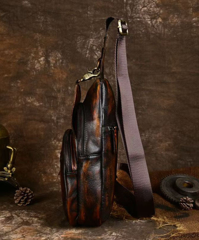 Chic Brown Versatile Durable Calf Leather Men Backpack Bag