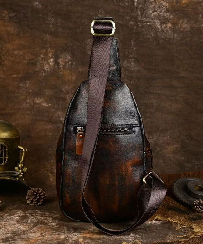 Chic Brown Versatile Durable Calf Leather Men Backpack Bag