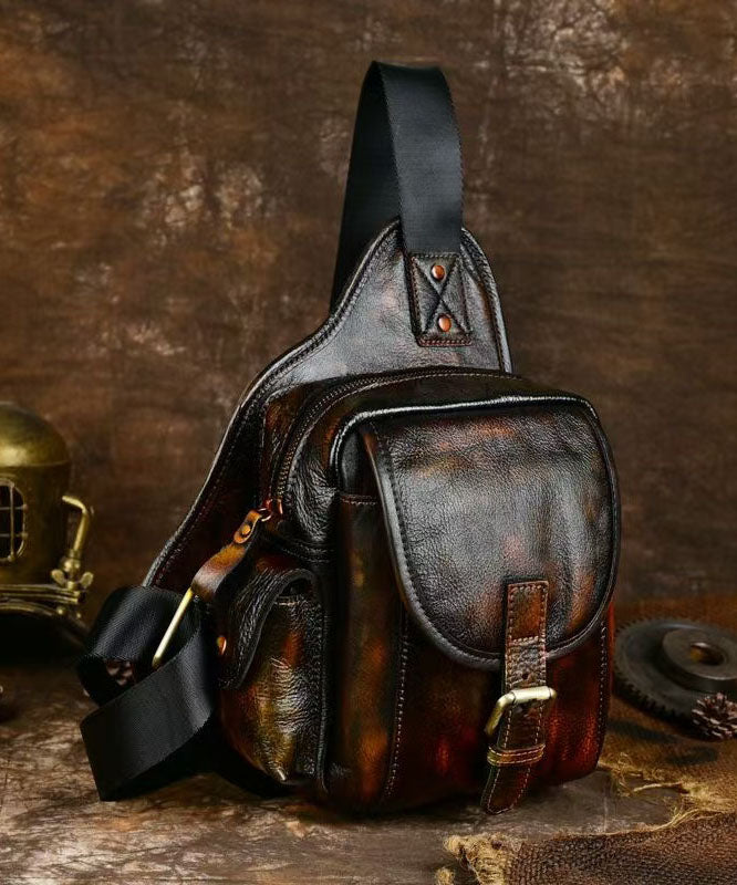 Chic Coffee Solid Durable Calf Leather Backpack Bag