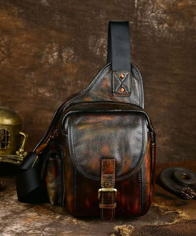 Chic Coffee Solid Durable Calf Leather Backpack Bag