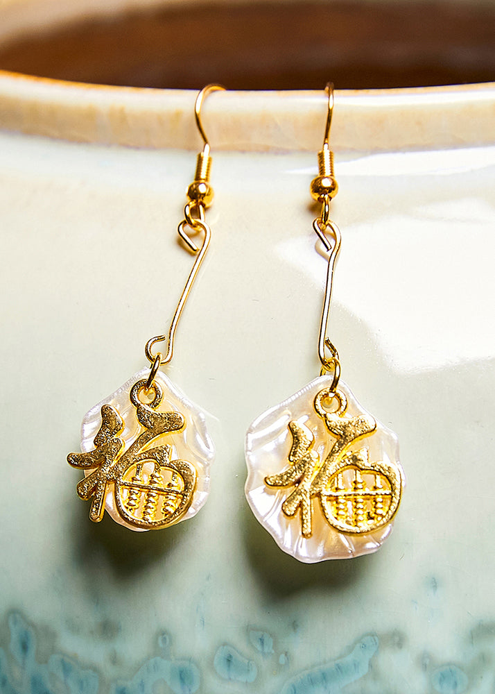 Chic Fortune abacus 14K Gold Drop Earrings - Omychic