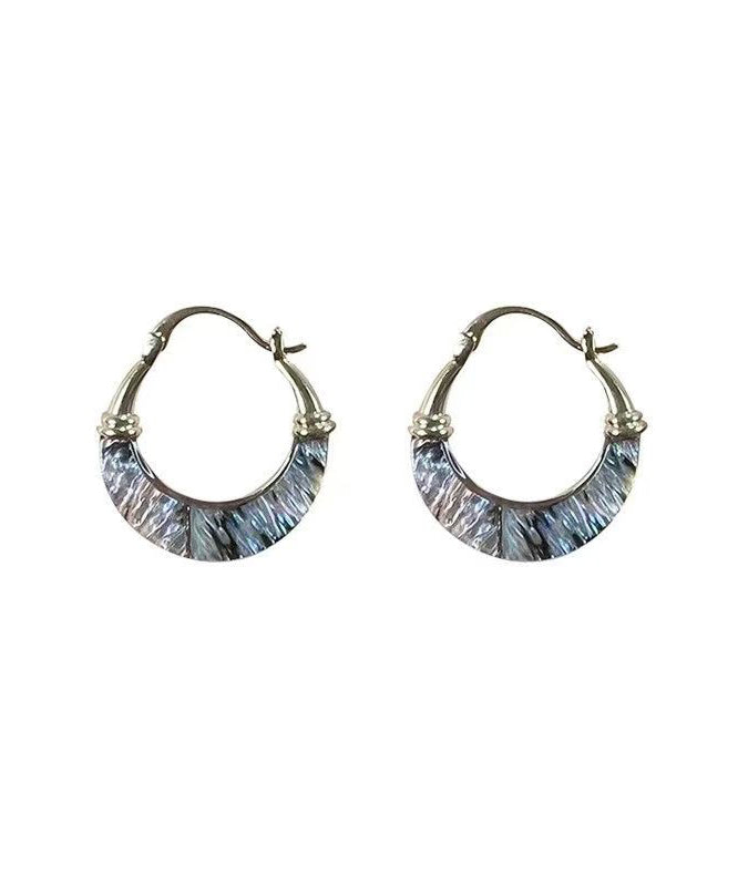 Chic Gold Copper Overgild Shell Hoop Earrings