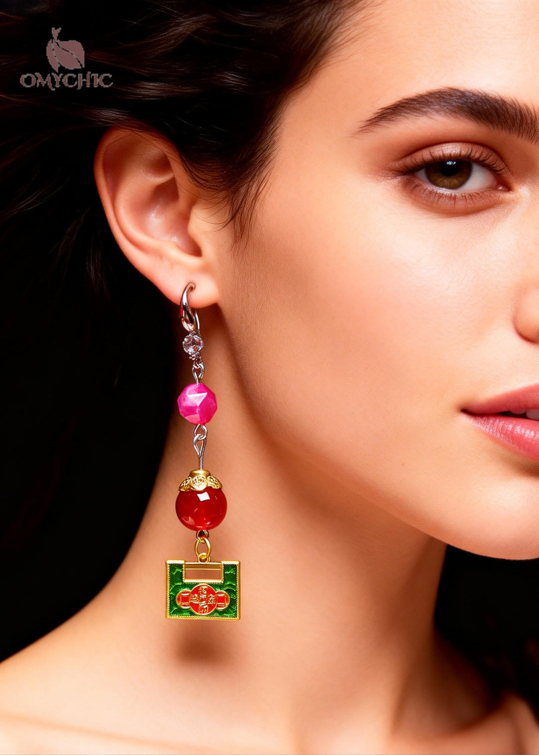 Chic Gold Lock Metal Long Tasseled Drop Earrings