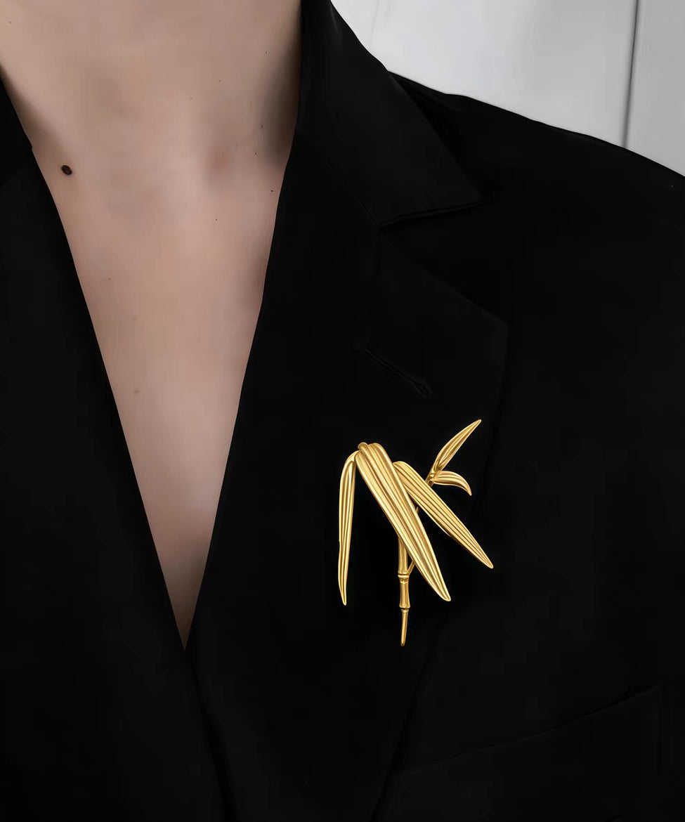 Chic Gold Metal Overgild Bamboo Joint Brooches