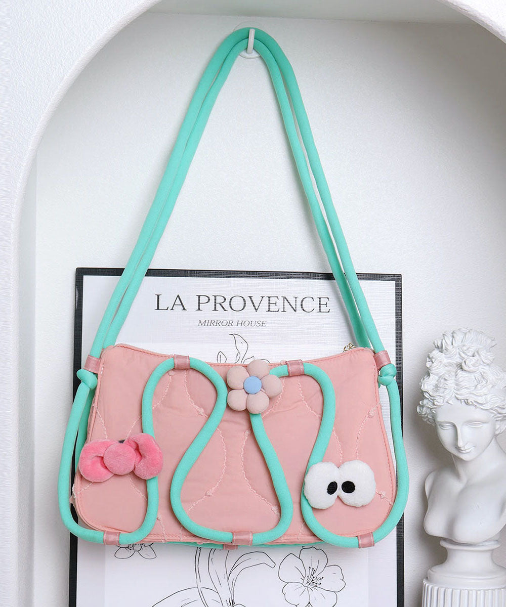 Chic Green Fine Cotton Filled Diy Flower Shoulder Bags