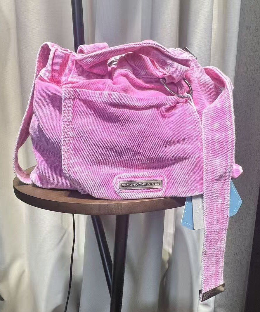 Chic Green Tie Dye Denim Versatile Tote Bag