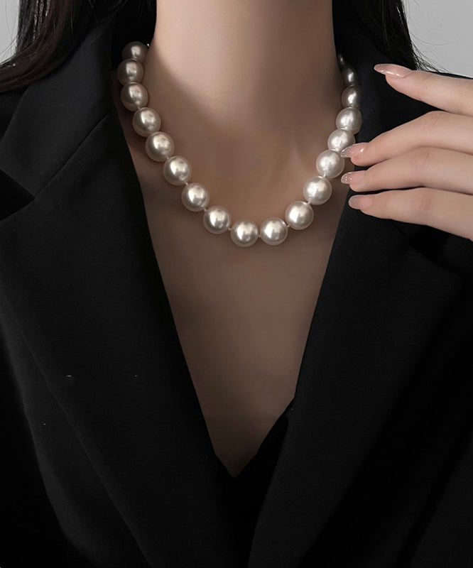 Chic Grey Pearl Original Design Collar Necklace - Omychic
