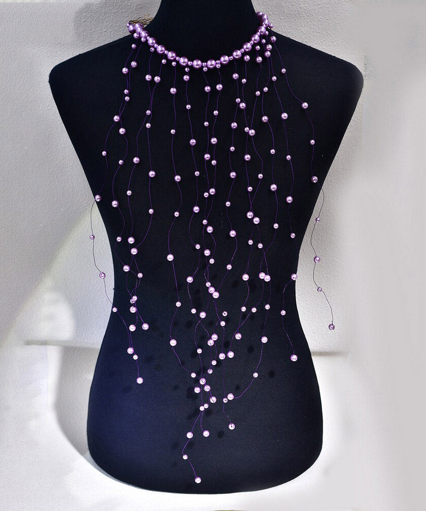 Chic Handmade Purple Pearl Tassel HairPiece
