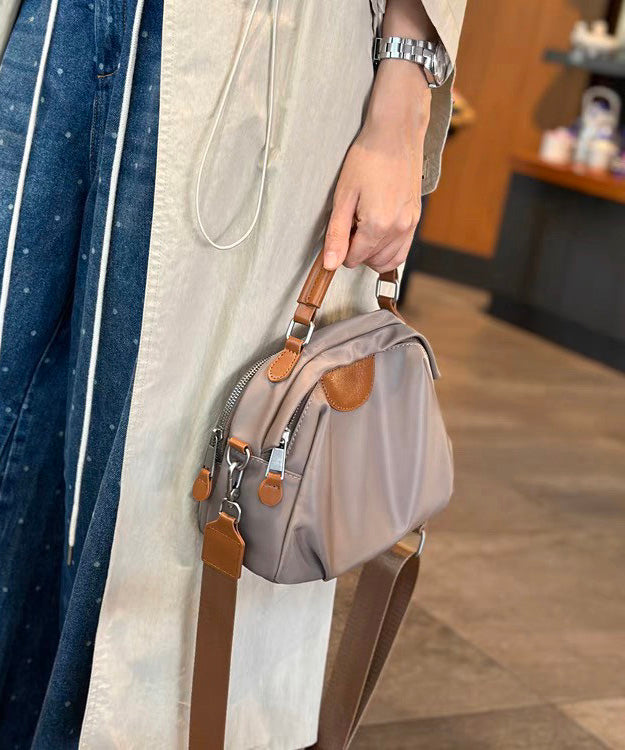 Chic Khaki Solid Durable Nylon CrossBody Bag