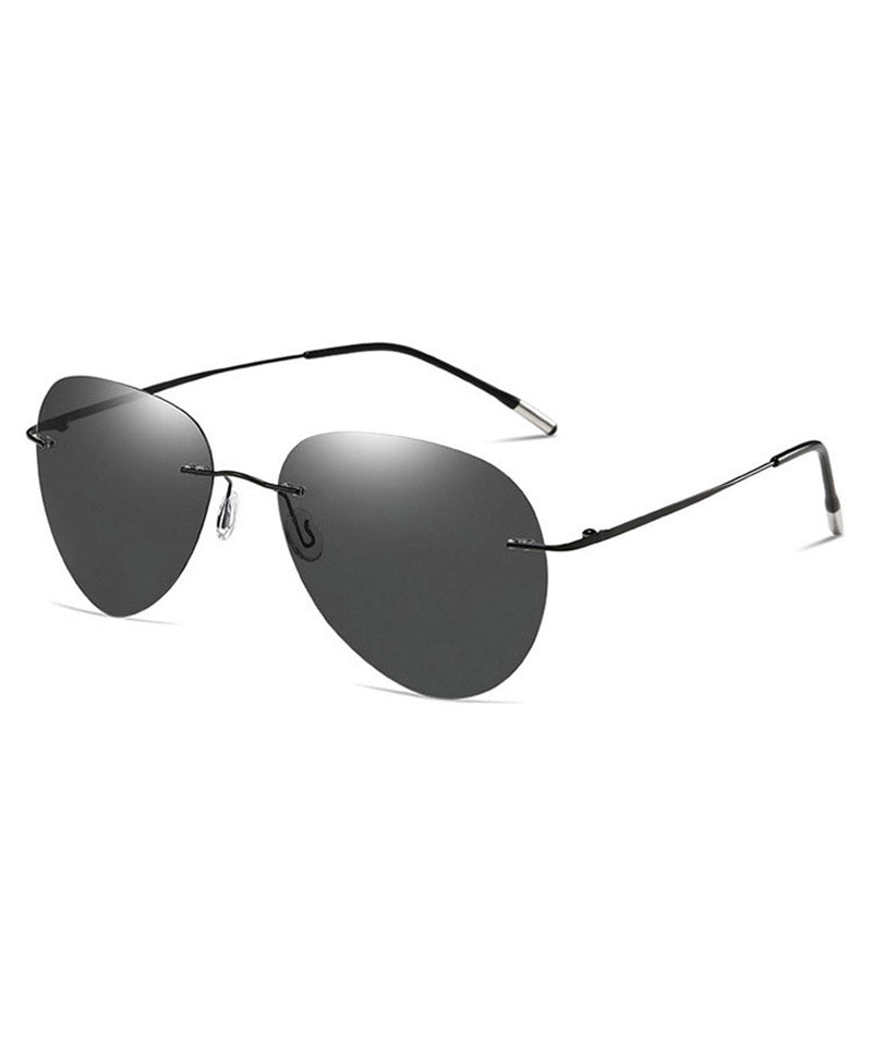Chic Men Black Metal UV Protection Toad Mirror Sunglasses