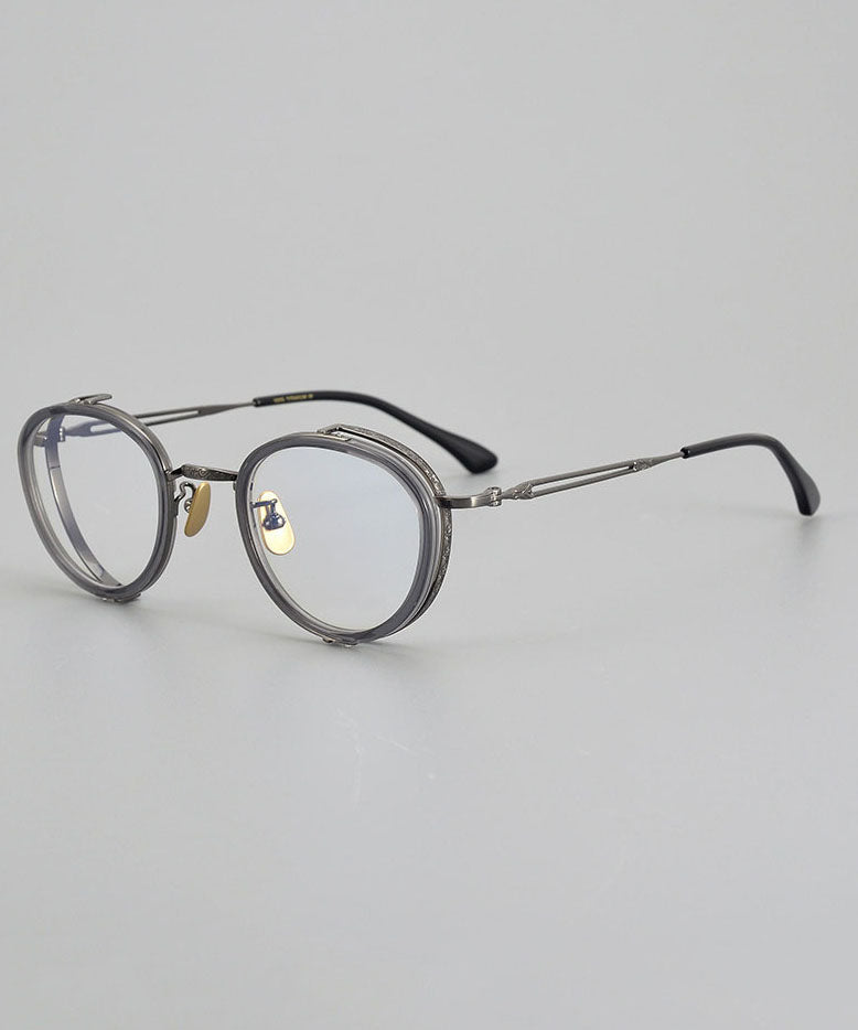 Chic Metal Color-Changing Round Frame Unisex Reading Glasses