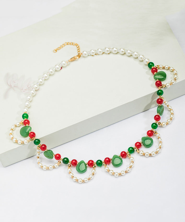 Chic Multicolor Copper Alloy Pearl Beading Pendant Necklace