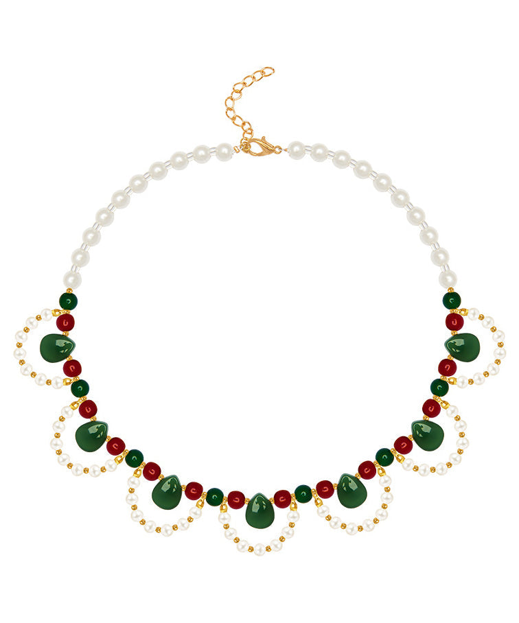 Chic Multicolor Copper Alloy Pearl Beading Pendant Necklace